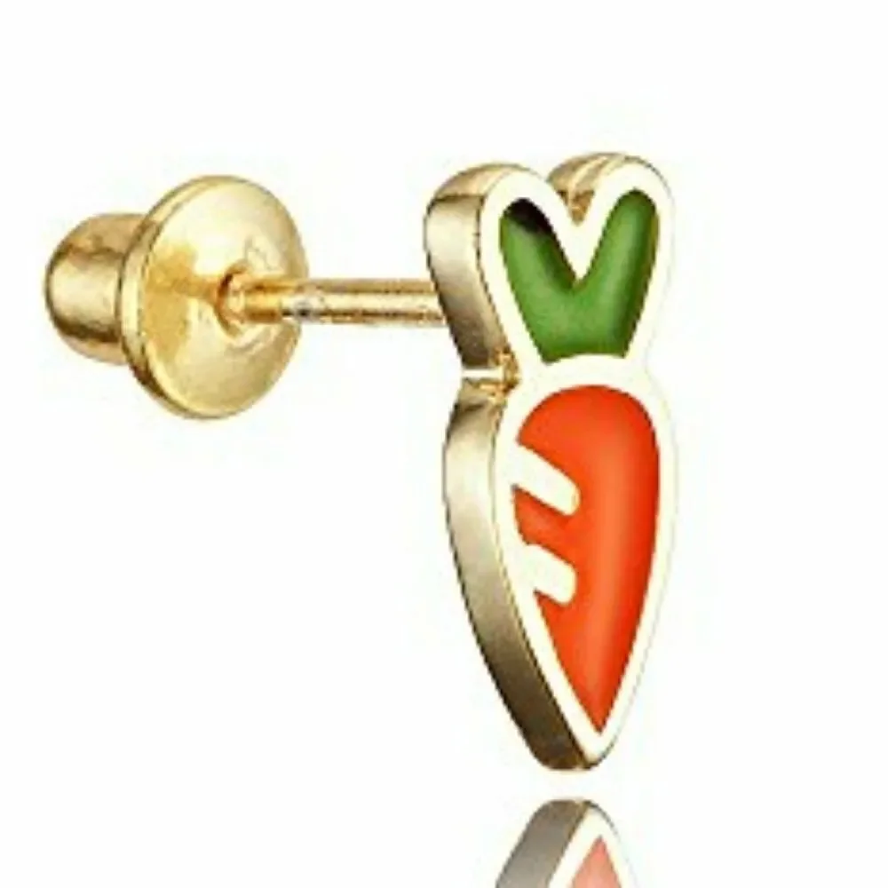 Kids Earrings 14k gold plated Carrot Rabat